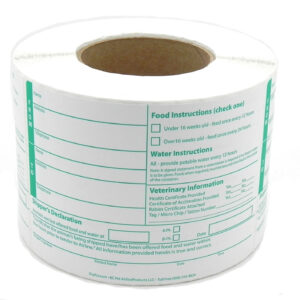 roll of Live Animal shipper declaration form label