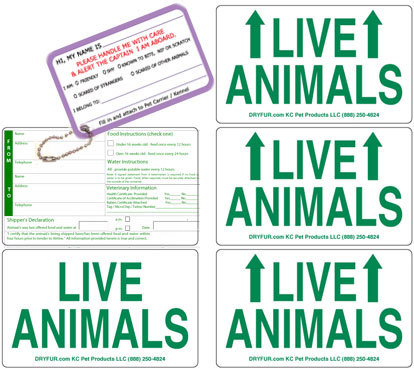 set of pet cargo stickers for airline kennel