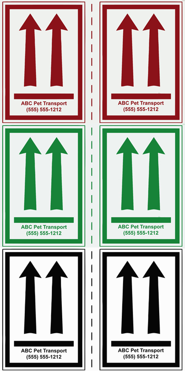 custom printed arrow up labels