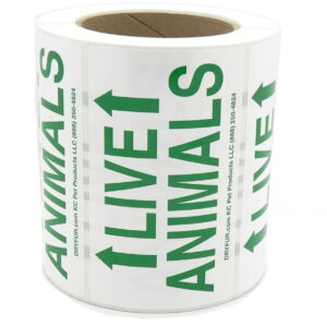 Roll of Live Animal Labels 500 qty