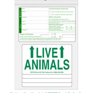 Live Animal Labels for Airline Cargo Crate
